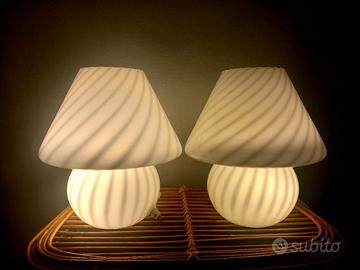 Coppia di lampade Murano a forma di fungo 