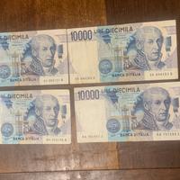 4 banconote 10.000lire
