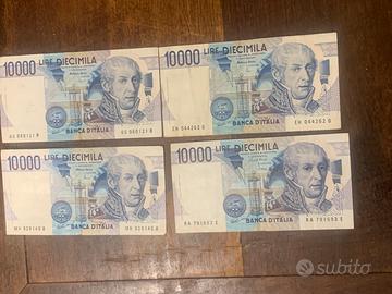 4 banconote 10.000lire
