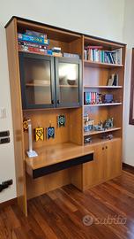 Libreria con scrivania marrone – 181x61x233 cm