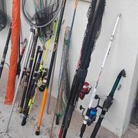 lotto materiale da pesca