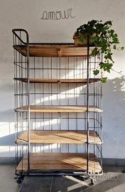 scaffale / libreria industriale su ruote