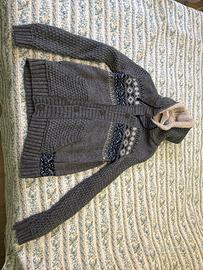 Cardigan Celio XL grigio con cappuccio