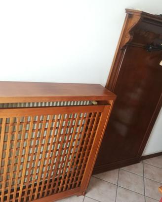 Copri termosifone e attaccapanni in legno