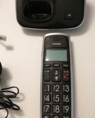 Brondi Bravo Gold Telefono Cordless, Nero