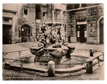 RARA Stampa Epoca ROMA - Fontana Tartarughe