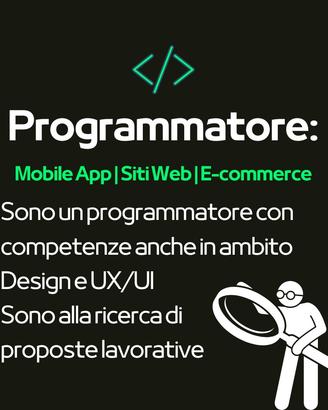 Sviluppatore Mobile App | E-commerce | Sistemista