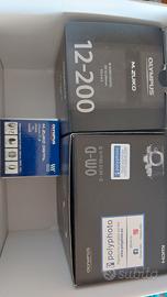 olympus 12-200 + 45 fisso + 2batterie + corpo macc