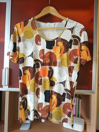 Maglia estiva taglia XL bianca marrone
