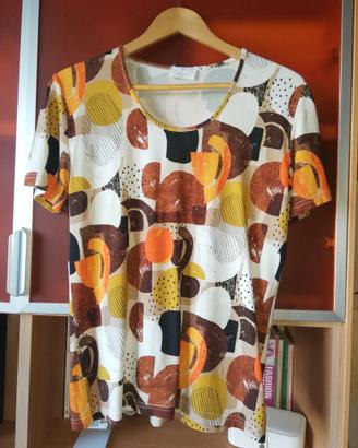 Maglia estiva taglia XL bianca marrone