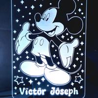 Topolino lampada led personalizzabile con nome 
