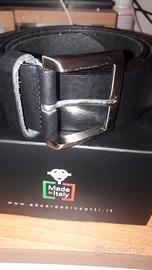 Cintura pelle nera uomo Edoardo Cincotti nuova