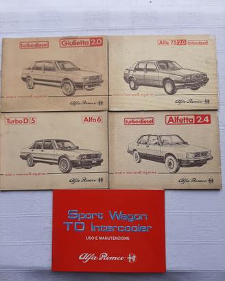 Alfa romeo turbo diesel 5 pezzi originali