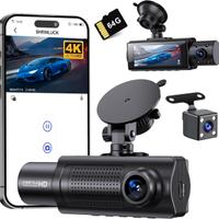 Dashcam Auto 4K wifi, Telecamera Auto 360°