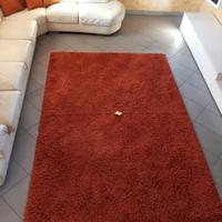 tappeto extra large pelo lungo rosso/arancio