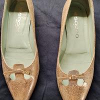 ballerine oro in pelle 