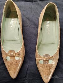 ballerine oro in pelle 