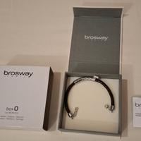 Bracciale uomo BROSWAY in acciaio e pelle nera