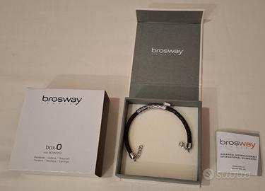 Bracciale uomo BROSWAY in acciaio e pelle nera