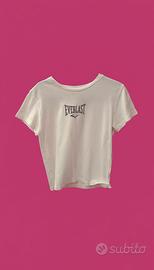 T-shirt bambino Everlast bianca con logo nero