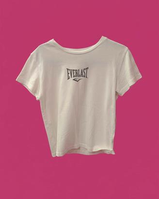 T-shirt bambino Everlast bianca con logo nero