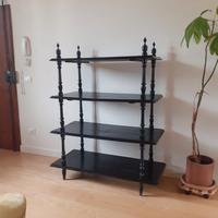 Libreria antica in legno laccato nero