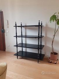 Libreria antica in legno laccato nero