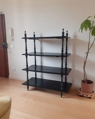 Libreria antica in legno laccato nero