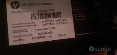 Monitor HP 20” S2031a