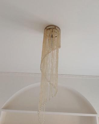 Lampadario pendente elegante con pietre simil cris