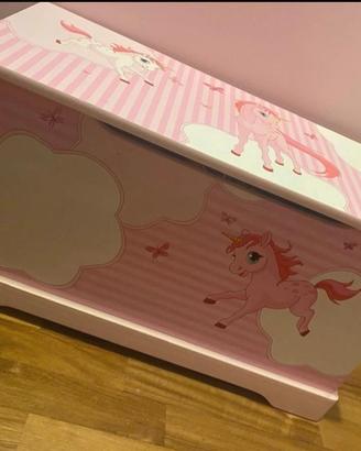 panca in legno unicorno