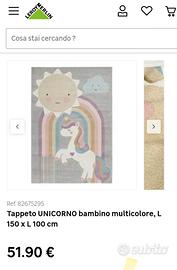 Tappeto  unicorno bambino