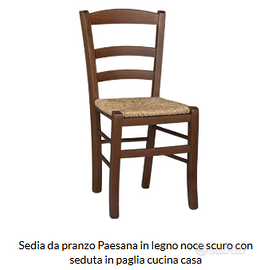 3 sedie paesane color noce scuro