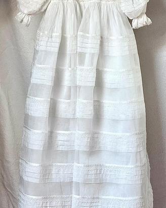 abito battesimo vintage organza a balze e pizzo