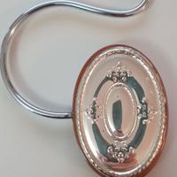 Gancio Portaborse con supporto in legno e silver