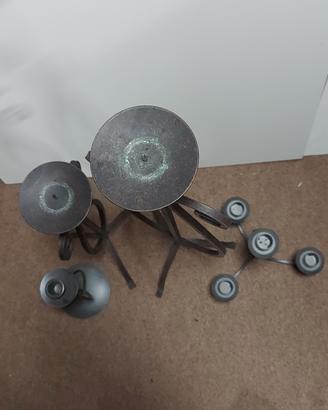 candelabri in ferro verniciati a forno neri