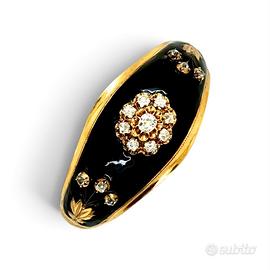 Bracciale rigido oro giallo 750 diamanti e smalti