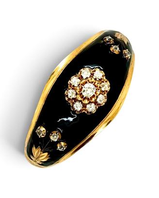 Bracciale rigido oro giallo 750 diamanti e smalti