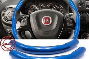 COPRIVOLANTE per FIAT Effetto FIBRA CARBONIO Blu