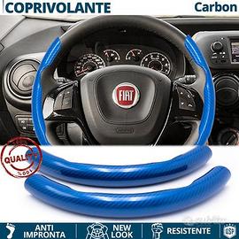 COPRIVOLANTE per FIAT Effetto FIBRA CARBONIO Blu