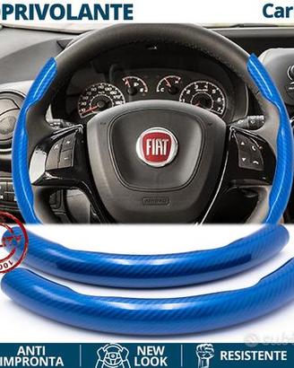 COPRIVOLANTE per FIAT Effetto FIBRA CARBONIO Blu