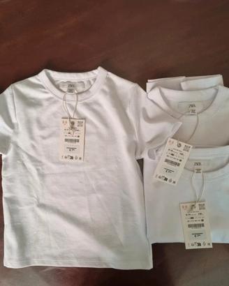 Magliette bianche Zara 9-10 anni Gruppo di 3 Nuove