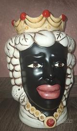 Testa di Moro decorativa in ceramica 