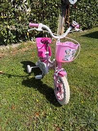 Bici bambina minnie ruote 12 con rotelle