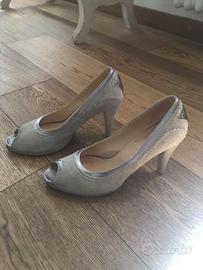 Décolleté donna nr 39 scamosciato grigio perla