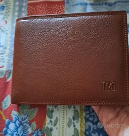 Portafoglio in vera pelle marrone per uomo