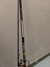 Canna da pesca spinning con mulinello e artificial