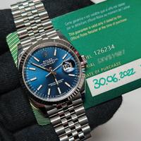 Rolex datatejust 36mm blu 126234 jubilee 2022