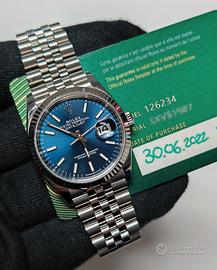 Rolex datatejust 36mm blu 126234 jubilee 2022