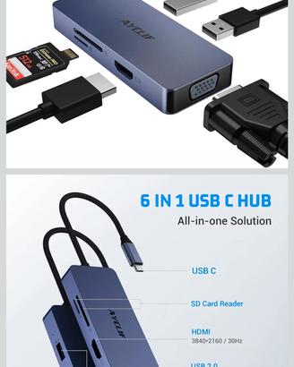 Hub 6 in 1 Usb C